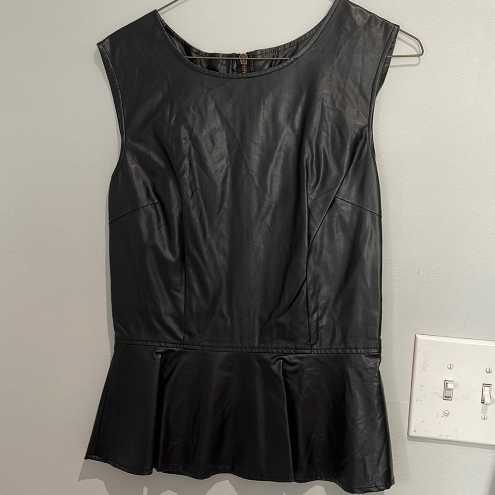Black leather top